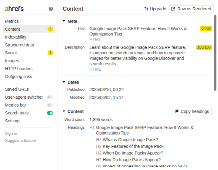 Ahrefs Extension