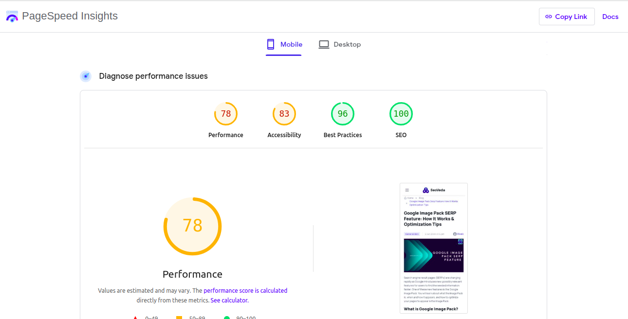 PageSpeed Insights