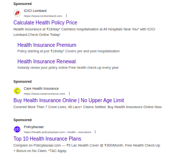 Paid Search Results